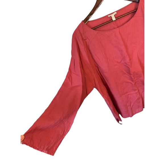 EILEEN FISHER Organic Handkerchief Linen Box-Top Size XL Red Flame Lagenlook EUC - Picture 6 of 10